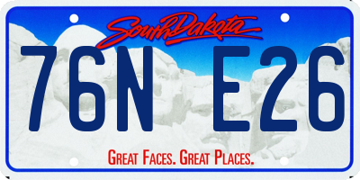 SD license plate 76NE26