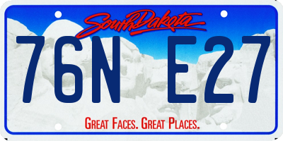 SD license plate 76NE27