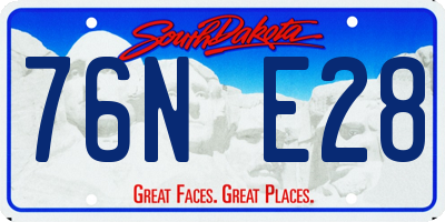 SD license plate 76NE28