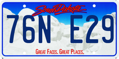 SD license plate 76NE29
