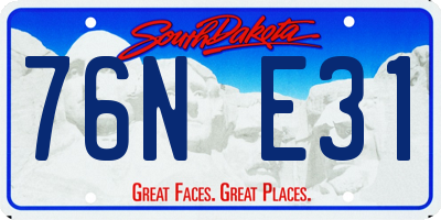 SD license plate 76NE31