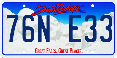 SD license plate 76NE33