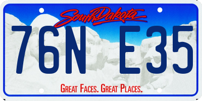 SD license plate 76NE35