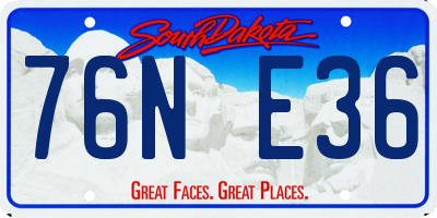 SD license plate 76NE36