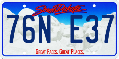 SD license plate 76NE37