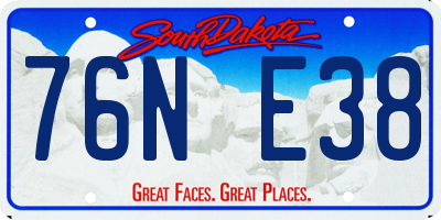 SD license plate 76NE38