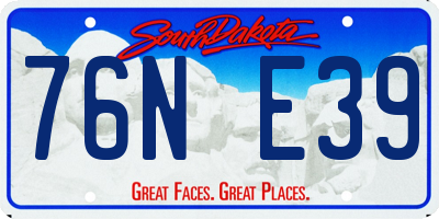 SD license plate 76NE39