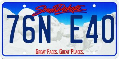 SD license plate 76NE40