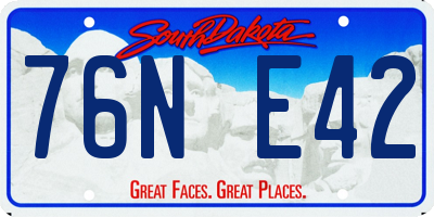 SD license plate 76NE42