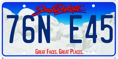 SD license plate 76NE45