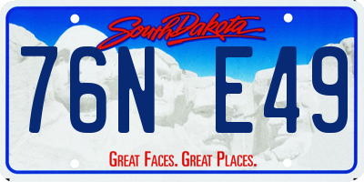 SD license plate 76NE49