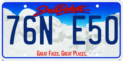 SD license plate 76NE50
