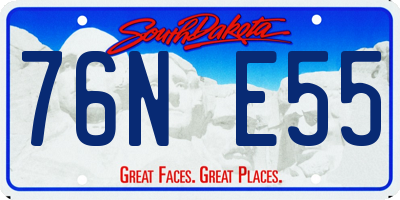 SD license plate 76NE55