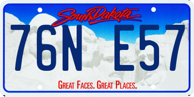 SD license plate 76NE57