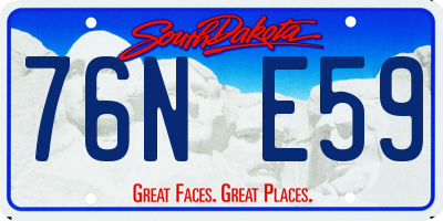 SD license plate 76NE59