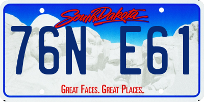 SD license plate 76NE61