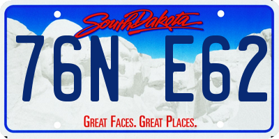 SD license plate 76NE62