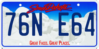 SD license plate 76NE64