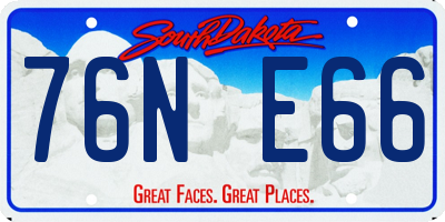SD license plate 76NE66