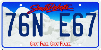 SD license plate 76NE67