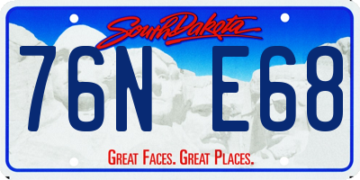 SD license plate 76NE68