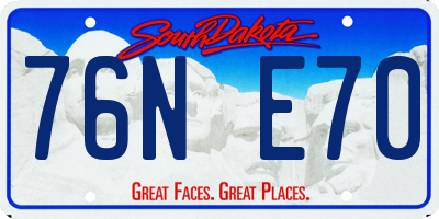 SD license plate 76NE70