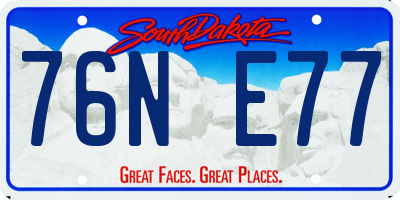SD license plate 76NE77