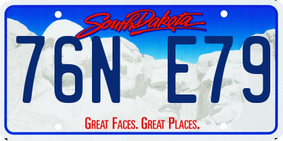SD license plate 76NE79