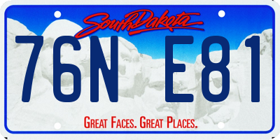 SD license plate 76NE81