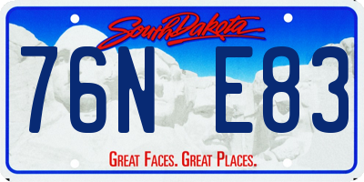 SD license plate 76NE83