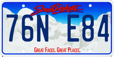 SD license plate 76NE84