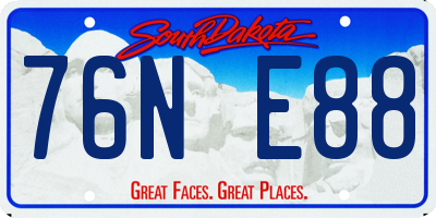 SD license plate 76NE88