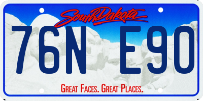 SD license plate 76NE90