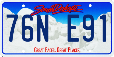 SD license plate 76NE91