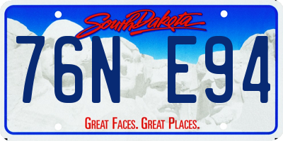 SD license plate 76NE94