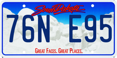 SD license plate 76NE95