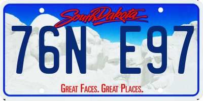 SD license plate 76NE97