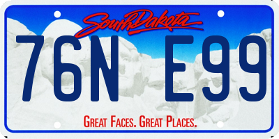 SD license plate 76NE99