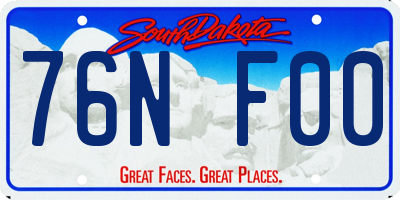 SD license plate 76NF00