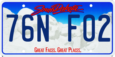 SD license plate 76NF02