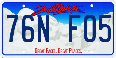 SD license plate 76NF05