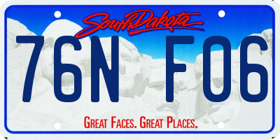 SD license plate 76NF06