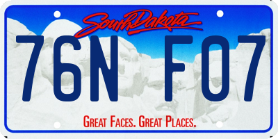 SD license plate 76NF07