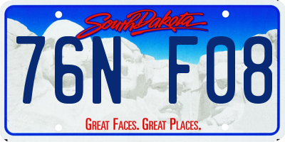 SD license plate 76NF08