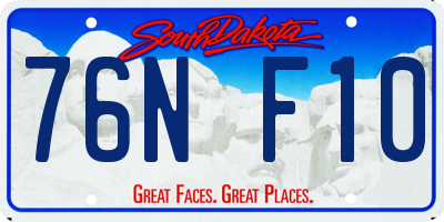 SD license plate 76NF10