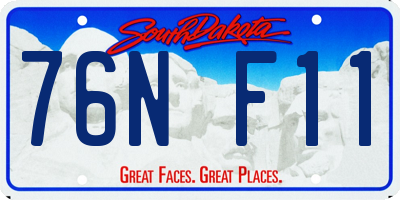 SD license plate 76NF11