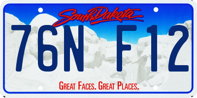 SD license plate 76NF12