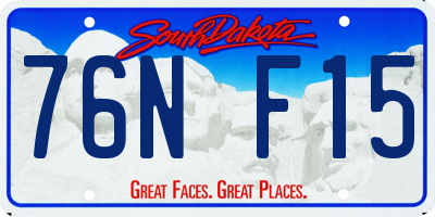 SD license plate 76NF15