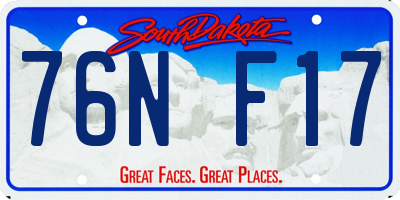 SD license plate 76NF17