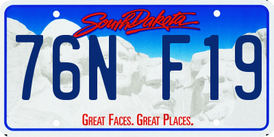 SD license plate 76NF19